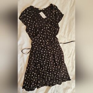 American Eagle Outfitters Black Floral Midi Dress